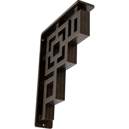 Eris Wrought Iron Bracket, (Triple Center Brace), Antiqued Bronze 2W X 7 1/2D X 10H